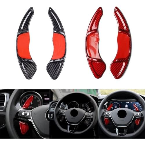 Real Carbon Fiber Car Steering Wheel Paddle Shifter Gear Shift Extension For VW Golf MK7.5 MK7 R / GTI / GTD / GTE / GLI Polo
