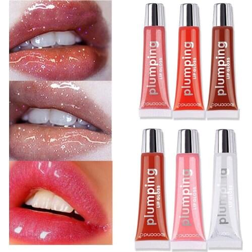 10ML Moisturizing Gloss Plumping Lip Gloss Lip Plumper Makeup Glitter Nutritious Liquid Lipstick Cherry Mineral Oil Clear