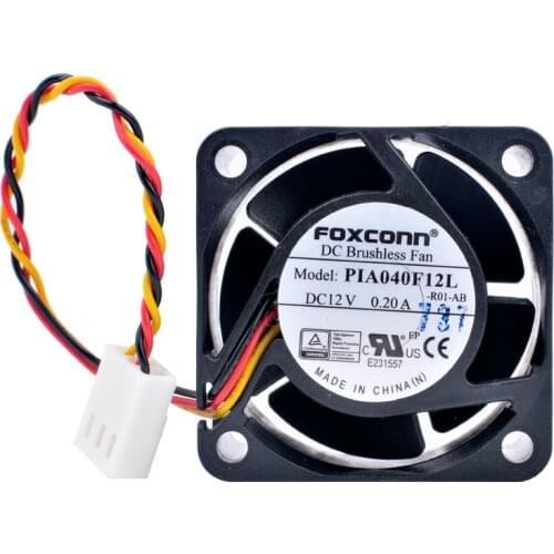 PIA040F12L 4cm 40mm fan 4020 40x40x20mm DC12V 0.20A 3 lines dual ball bearing speed detection CPU high air volume cooling fan