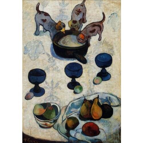High quality Oil painting Canvas Reproductions Still Life with Three Puppies (1888) by Paul Gauguin hand painted