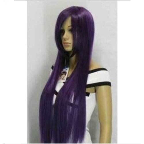 Zhaoxia++01393@Q8+++ very NEW dark purple long straight cosplay full wig