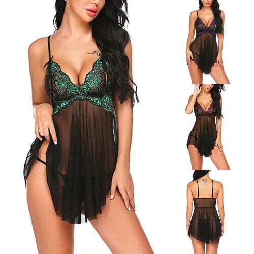 S-2XL Exotic Lingerie Women Sling V-Neck Lace Sexy Dress Underwear Lenceria Sexy Corset Babydoll Costume sex shop