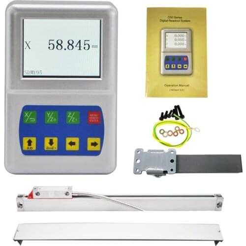 1 Axis Small LCD Digital Readout with Slim D10F Linear Scale (0-600mm ) 5um Resolution