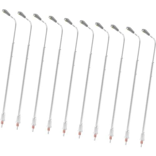 10Pcs 5cm 1/200 Scale Model Courtyard Light Wired Street Garden Lamps