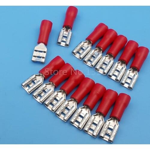 1000Pcs RED 4.8mm Female FDD1.25-187 Spade Insulated Quick Disconnects 16-22 AWG Wire Crimp Terminals Connector