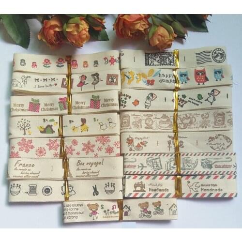15pcs Mix Style Printing Cotton Ribbon Bows Wedding Party Deco Craft material for garment accessories