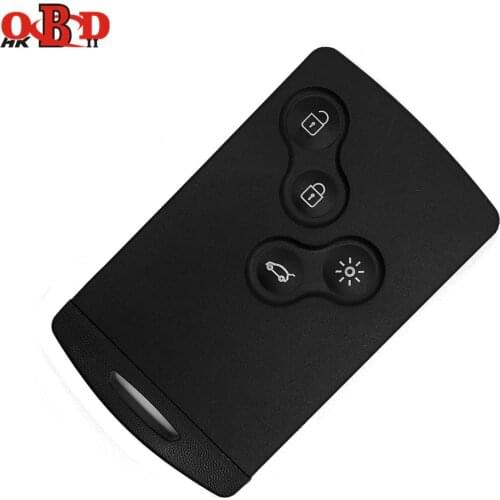 HKOBDII 4 Button Remote Card Smart Car Key for Renault Megane 3 Koleo with Uncut Key Blade 434Mhz ID46 PCF7947/7952 Chip