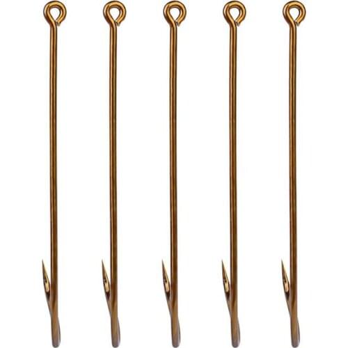 50pcs size:12#---6/O jig hooks Carbon Steel Big Long Shank Fishing Hooks Sea Hook Pint Hook with Eyes with barb fishing accessor