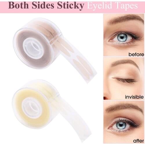 600Pcs/box Big Eyes Make Up Eyelid Sticker Double Eyelid Tape Fold Self Adhesive Stickers S/L Makeup Clear Beige Invisible Tool