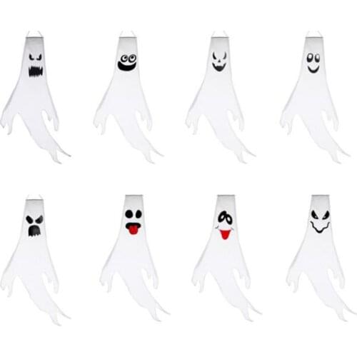 8 PCS Halloween Ghost Windsocks Flag Hanging Decorations Home Yard Patio Lawn Garden Outdoor Decor Party Supplies Wholesale XB