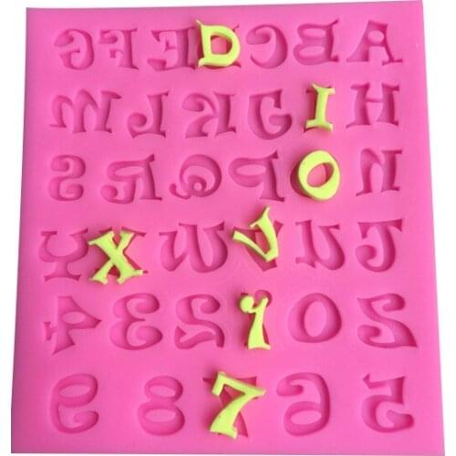 English Letters Silicone Mold Digital Number Fondant Cake Decorating Tools Candy Chocolate Moulds DIY Baking Tools 319