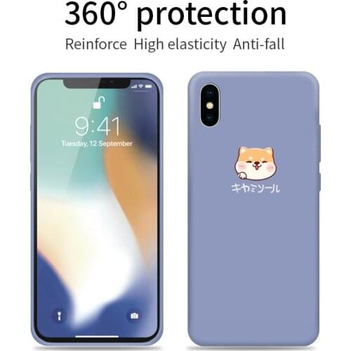 ASINA Cute dogs Liquid Silicone Case For iPhone 6 6S 7 8 Plus 11 Plain Clear Bumper Cover For iPhone X XR XS Max Fundas Coques