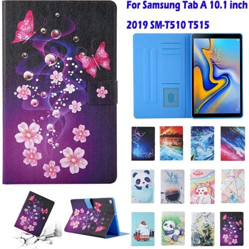 Tab A 10.1 T510 Cover Flip Case For Samsung Galaxy Tab A 10.1 inch 2019 SM-T510 SM-T515 10.1" Funda PU Leather Stand Tablet