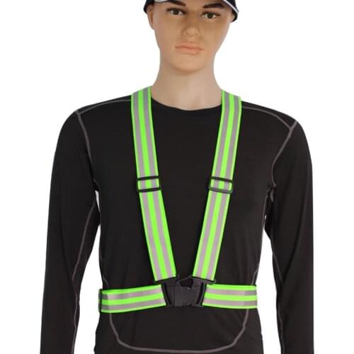 DKBLINGS Night running safe elastic suspender super bright adjustable braces reflective vest safety suit