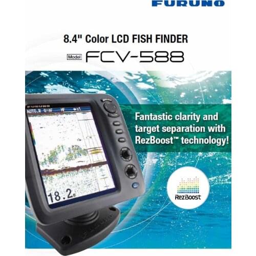FURUNO 600 1KW boat ship fish finder FCV-588 8.4'' colored LCD echo sounder marine electronics maritime communication navigation