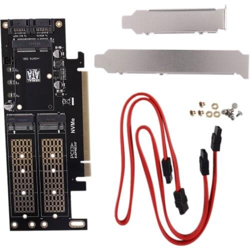 FFYY-M.2 NVMe NGFF To Pci-E 4X 3 in 1 Expansion Card Adapter Card B+M Key MSATA