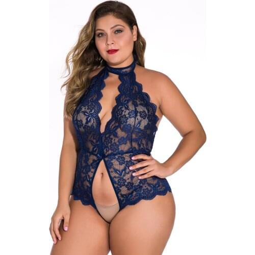 Hot Erotic Costumes Women Halter Temptation Lace Sexy Underwear Babydoll Lenceria Mujer Porno Crotchless Sexy Lingerie Sleepwear