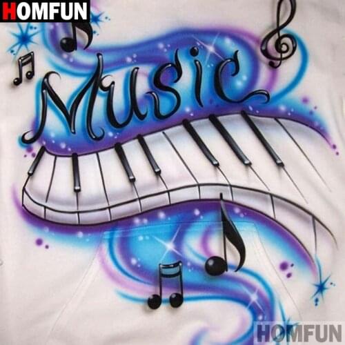 HOMFUN Full Square/Round Drill 5D DIY Diamond Painting "Cartoon piano" 3D Diamond Embroidery Cross Stitch Home Decor A21379