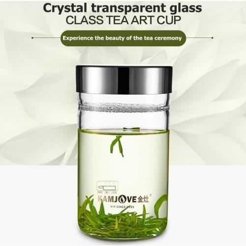 Kamjove Tea cup filter water cup with lid elegant cup filter tea pot heat resistant car cup