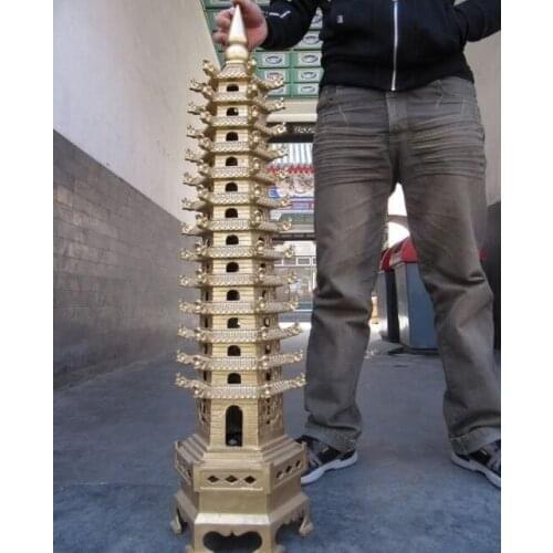 China big statue Tibet Buddhism Temple Huge Brass Copper Dragons Buddha stupa pagoda