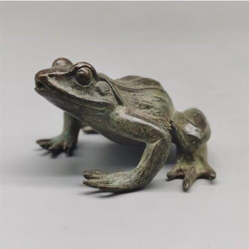 Chinese old Bronze statue Buddha of Pure copper frog Sculptures Figurines