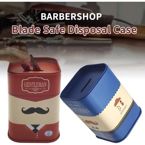 Blade Safe Disposal Case Men Razor Blade Household Safe Guard Disposable Waste Blade Storage Box Barber Shop Storage Accessories