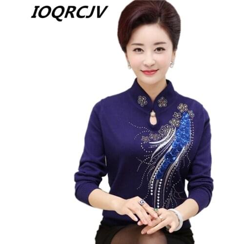 New Autumn and winter cashmere sweater women bottoming shirt mother clothing middle-aged women sweater coat wool sweater P189