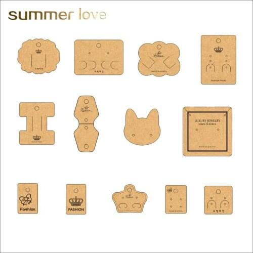 Kraft Paper Card Necklace Earrings Display Cards Jewelry Tag Holder Card Can Logo/Shape/Size Design
