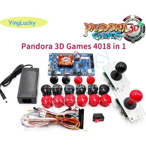 Pandora Box 3D 4018 in 1 DIY game set Arcade Kit push buttons Joysticks Arcade console machine Home closet package with manual