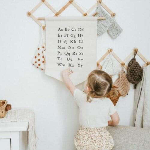 Nordic Hanging Canvas Pennant Kids Room Wall Banner Home Decoration Ornaments J0PC