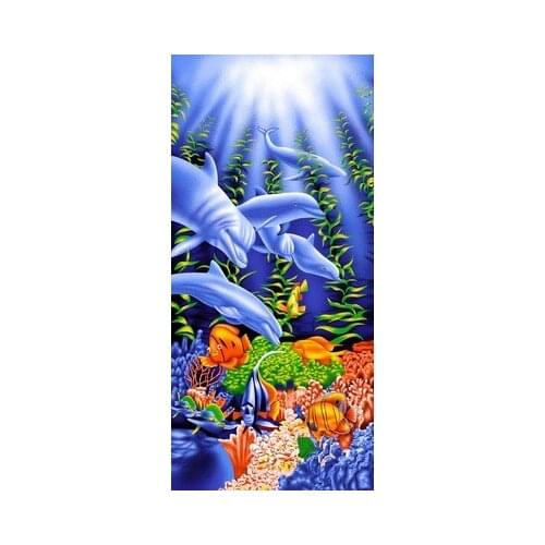 Drop Shipping New Dolphin Print Absorbent Bath Beach Towels Soft Microfiber Towels Drying Washcloth Swimwear Shower Terry