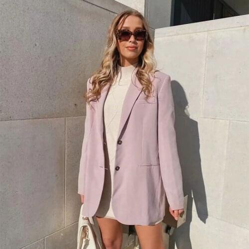 Foridol Pink Oversized Blazer Women Streetwear Jacket Autumn Winter Office Ladies 2021 Vintage Spring Balzer Top Female Clothes