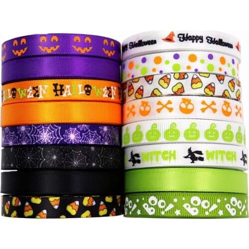Wide Halloween Ribbon for Gifts Package Wrapping Hair Bow Clip Accessory Making Holiday Halloween Ribbon