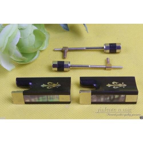 Violin bow parts,10 set ebony violin bow frog good inlay High quality