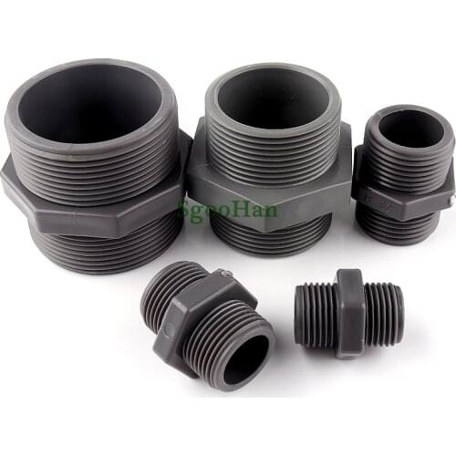 2~50pcs 1/2"~2" Male Thread PVC Pipe Nipple Connector Aquarium Fish Tank Joint Fittings Hydroponic Planting Frame Joint Parts