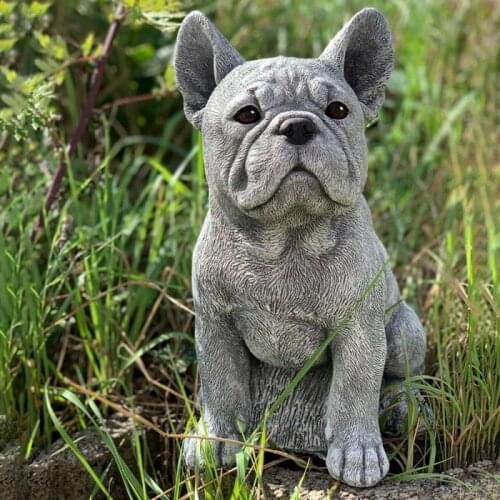 Dog Statue Garden Decoration Dachshund & French Bulldog Resin Crafts Dog Lover Gift Sculpture Patio Lawn Courtyard Home Ornament