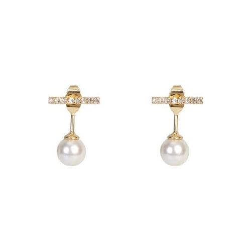 Rhinestone Golden Silver Plated White Simulated Pearl Women & Girls Dangle Earrings & Drop Earrings
