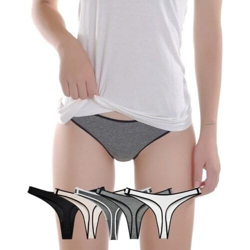 Thong Cotton Womens Underwear Low Waist Sports T Pants Seamless High Elastic Large Size Underwear Lingerie Femme Womens