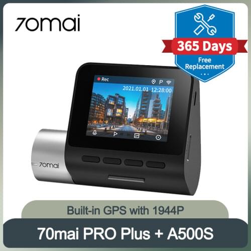 70mai Dash Cam Pro Plus A500 Upgrade Version Car DVR Built in GPS Car Camera Recorder APP Control Real-time Car Video Recorder