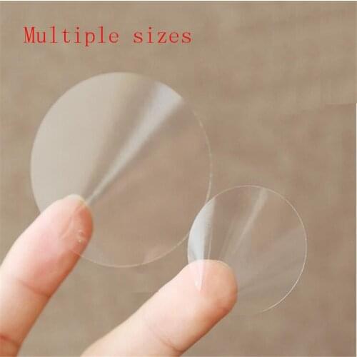 1.3/1.6/1.9/2.5/3.2/5cm Round circle Blank Transparent self Adhesive Labels Seal Stickers clear plastic PVC Sealing sticker