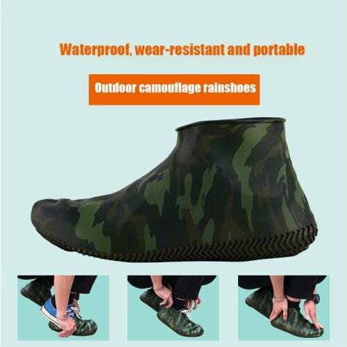 1 Pair Rain Shoe Cover Waterproof Slicone Anti Slip Overshoes Reusable Outdoor Supplies Best Sale-WT