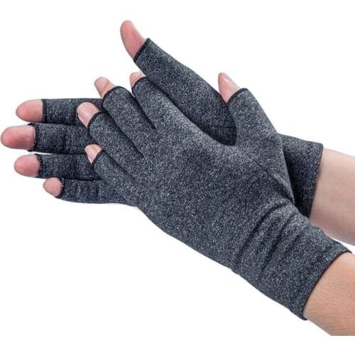 1 Pair Unisex Men Women Therapy Compression Gloves Hand Arthritis Joint Pain Relief Health Care Half-finger Gloves