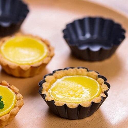 12Pcs/Set Non-Stick Cake Pan Mold Pizza Cake Muffin Mold Egg Tart with Ruffled Edge Bakeware Pie Tins for Toaster Oven