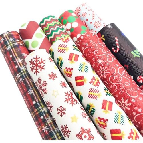 David accessories 30x140cm Christmas Xmas faux Synthetic Leather,DIY Home Textile Garment Knotbow Bags Decoration Craft,1Yc3986