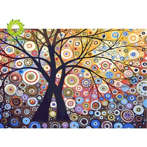Diamond Painting Colourful Tree Diamond Embroidery Full Set Landscape Diamond Mosaic Rhinestone Picture Diamond Art Kit