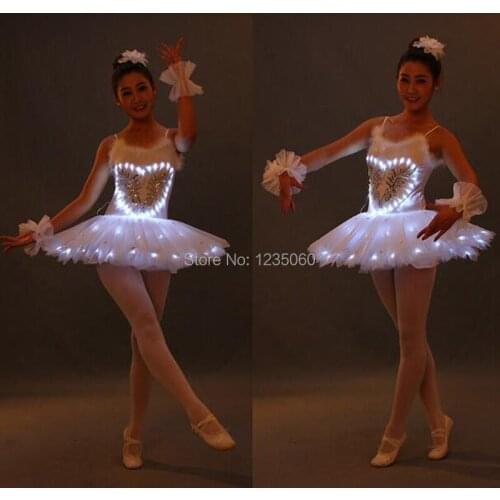 Free shipping women led costume / Light up LED ballet skirt / LED light Dress