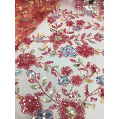 Beaded Design JRB-17211306 Nigerian Lace Fabric Top Sale Fashion Embroidery French for Wedding or Party Show Dress