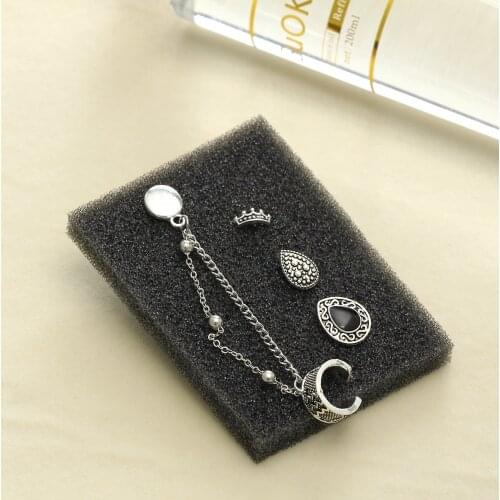 Bohemian Crown Water Droplets Chain 4 Set Suit Combination Earrings Ms. Wholesale Earrings Retro 2018 Fashion New Earrings