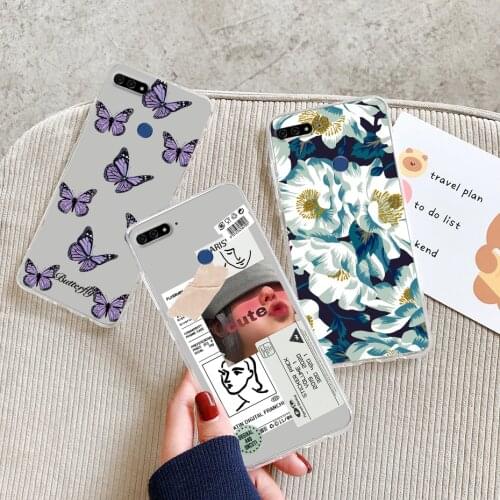 For Huawei Y7 Y7 Prime 2018 Case Cute Printed Soft Silicone TPU Bumper For Honor 7C Huawei Nova 2 Lite Case Funda Cover 5.99"