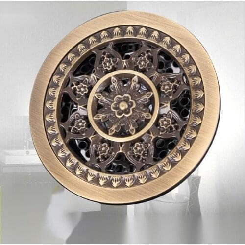 European Antique Drains Anti-odor Bathroom Shower Floor Cover Drains Drainers Stopper Bathroom Drainer Strainers